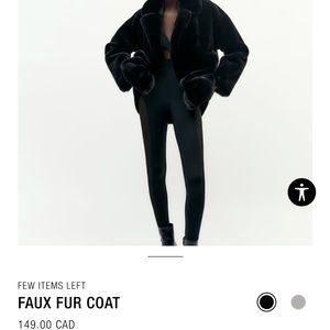 ZARA WOMENS XS FUR COAT